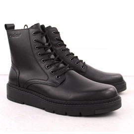 Pantofi din piele pentru bărbați izolați Rieker 30101-00 RKR751 Negru 1