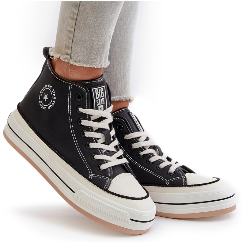 Pantofi de damă izolați pe platforma din piele ecologică Big Star OO274062 Negru 5