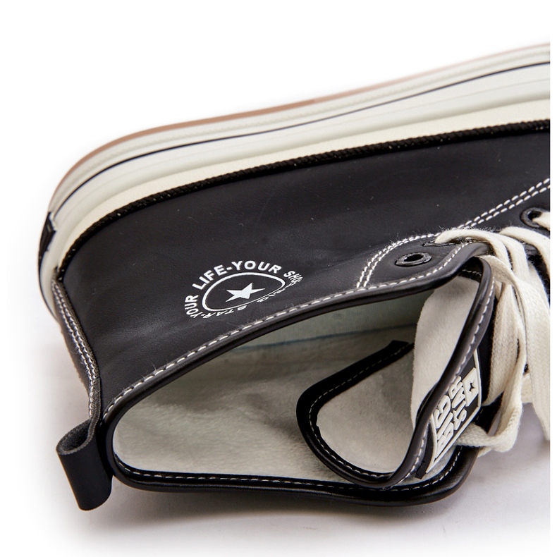 Pantofi de damă izolați pe platforma din piele ecologică Big Star OO274062 Negru 1