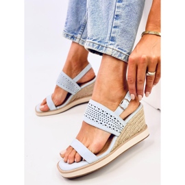 Openwork espadrilles pe panouri albastre albastru 5