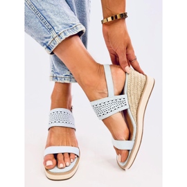 Openwork espadrilles pe panouri albastre albastru 2