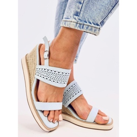 Openwork espadrilles pe panouri albastre albastru 3