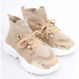 Sneaks adidași pentru cuburi bej/kaki cu decorațiuni de aur 1