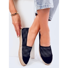 Espadrilles femei din piele de piele de piele de piele de căprioară negru 1