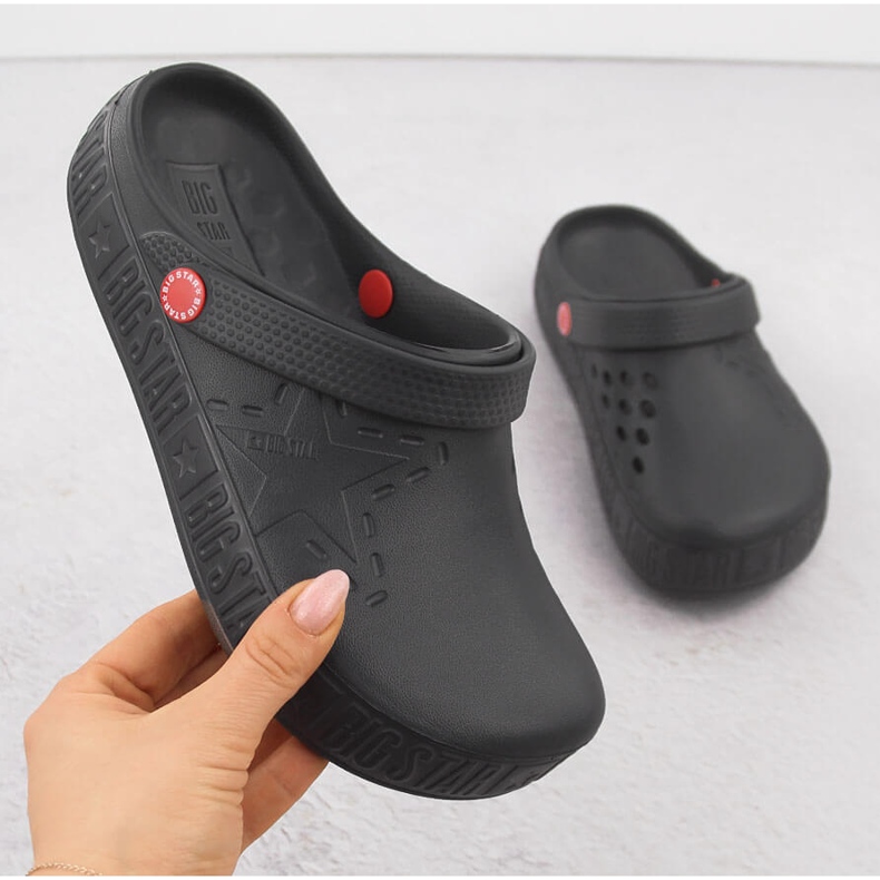 Șlapi gri pentru damă Big Star II275013 1