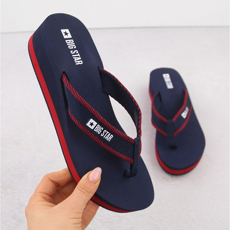 Flip-flops pentru damă, bleumarin Big Star NN274A725 albastru 1