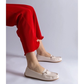 BEIGE Classic Eco Eco Loafers cu ornament bej 1