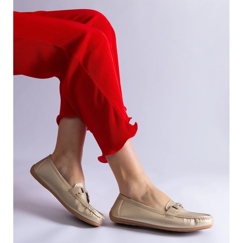 Gold Classic Eco Loafers piele metalică de aur 2