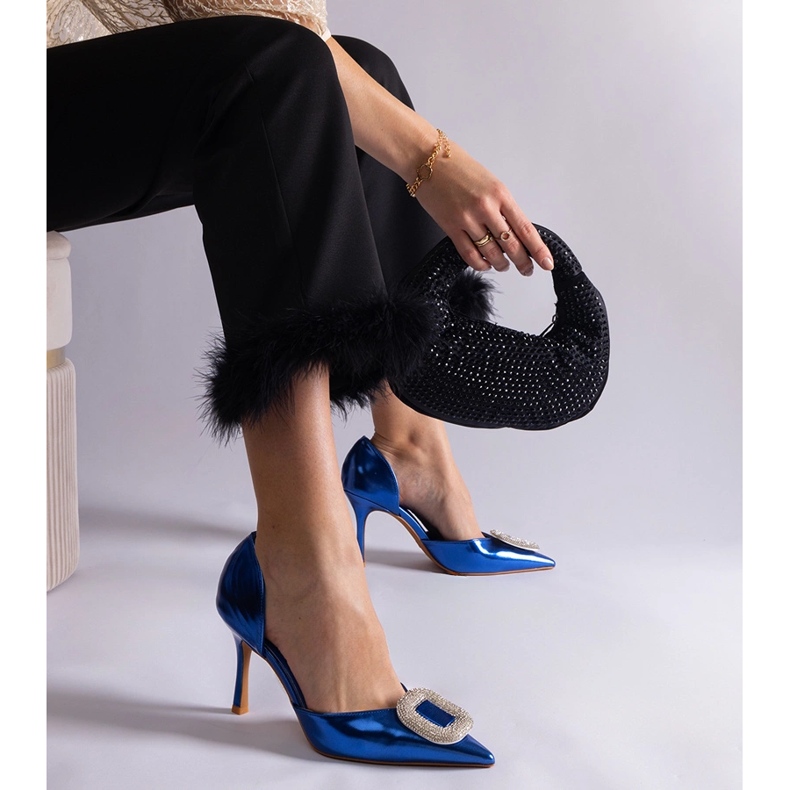 Ace albastre decorate cu zirconi albastru 2