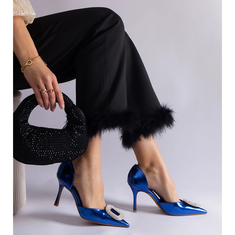 Ace albastre decorate cu zirconi albastru 1