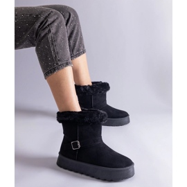 Inna Cizme de zapada izolate negre decorate cu blana negru 1