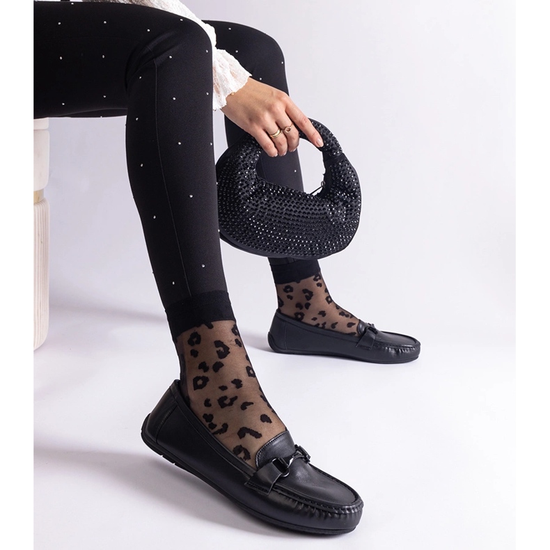 Mocasini clasici negri din piele ecologica negru 1