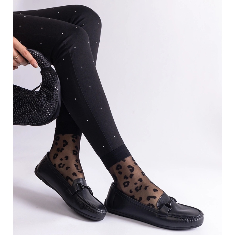 Mocasini clasici negri din piele ecologica negru 2