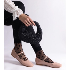 Balerini lacuiti bej cu centura 2 Balerini lacuiti bej cu centura 2