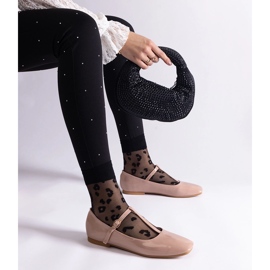 Balerini lacuiti bej cu centura 1 Balerini lacuiti bej cu centura 1