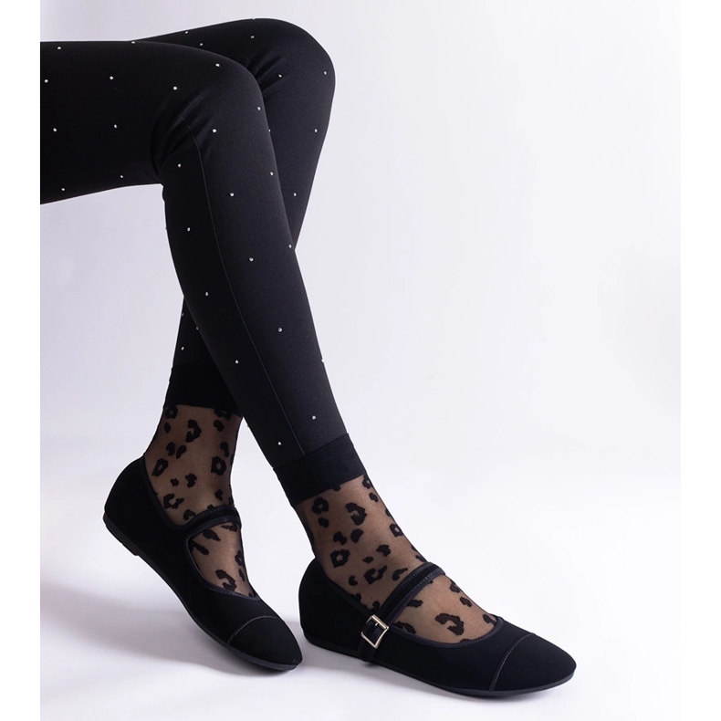 Balerini negri cu finisaj mat, prinși cu cataramă negru 1 Balerini negri cu finisaj mat, prinși cu cataramă negru 1