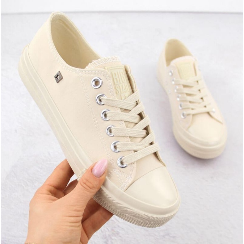 Adidași pentru femei clasici Big Star NN274286 Beige bej 1