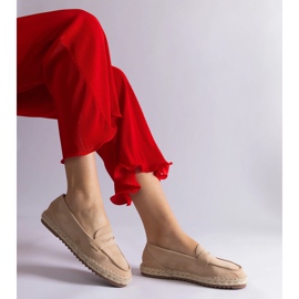 Bej a alunecat espadrilles pe platformă 1