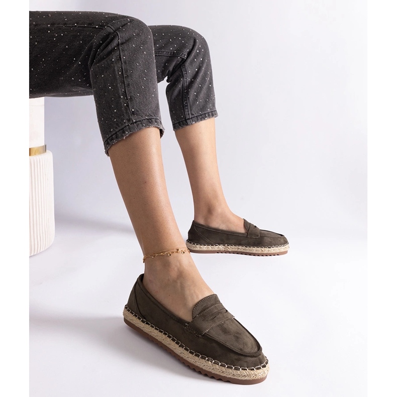 Espadrilles alunecătoare verzi pe platformă verde 1