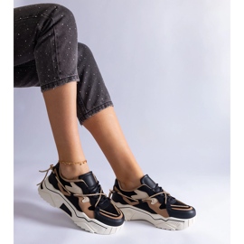 Adidași negri decorați cu șnur de zircon negru 2