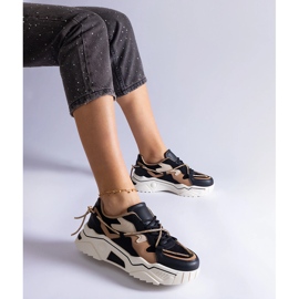 Adidași negri decorați cu șnur de zircon negru 1