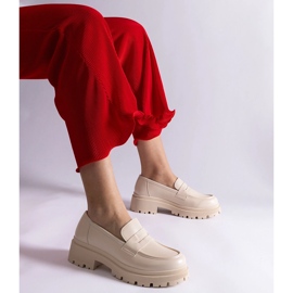 Mocasini de dama bej din piele ecologica 1 Mocasini de dama bej din piele ecologica 1