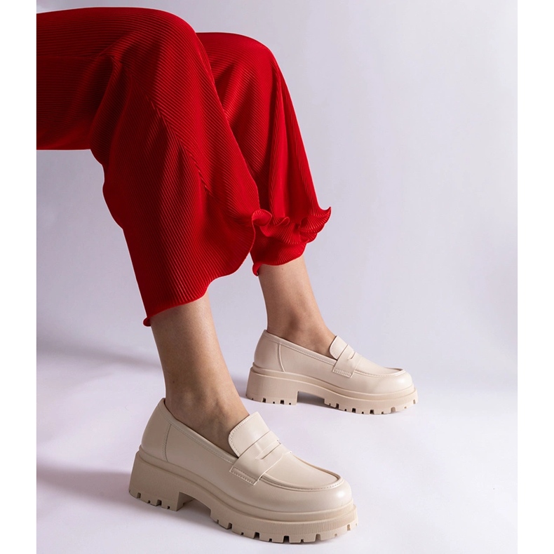 Mocasini de dama bej din piele ecologica 1 Mocasini de dama bej din piele ecologica 1