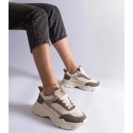 Tenisi verzi cu inserții cu sclipici verde 1