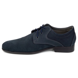 Olivier Pantofi barbati eleganti din piele bleumarin - Model 4683 albastru 1