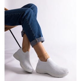 Tenisi sport albi cu slip-on 1