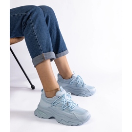 Adidași sport albaștri cu talpă masivă albastru 1