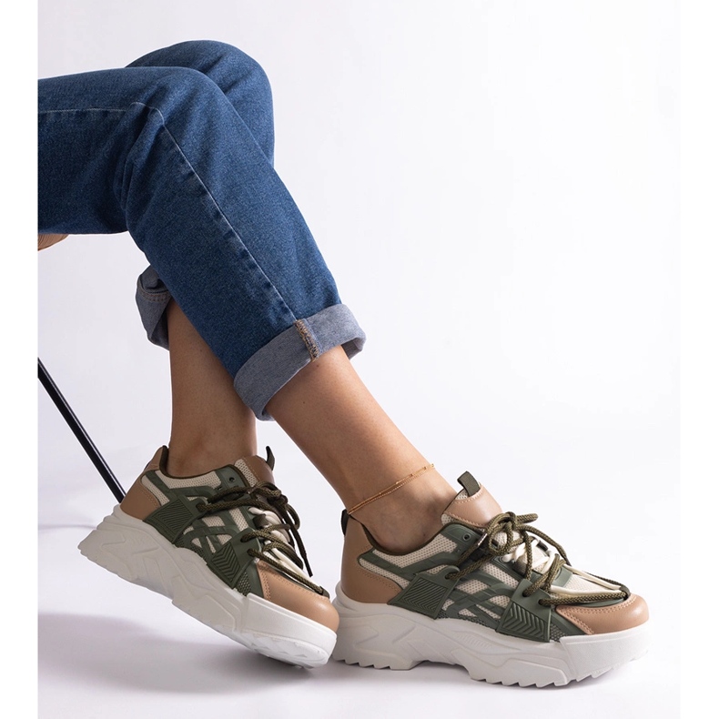 Tenisi dama verzi si bej 2