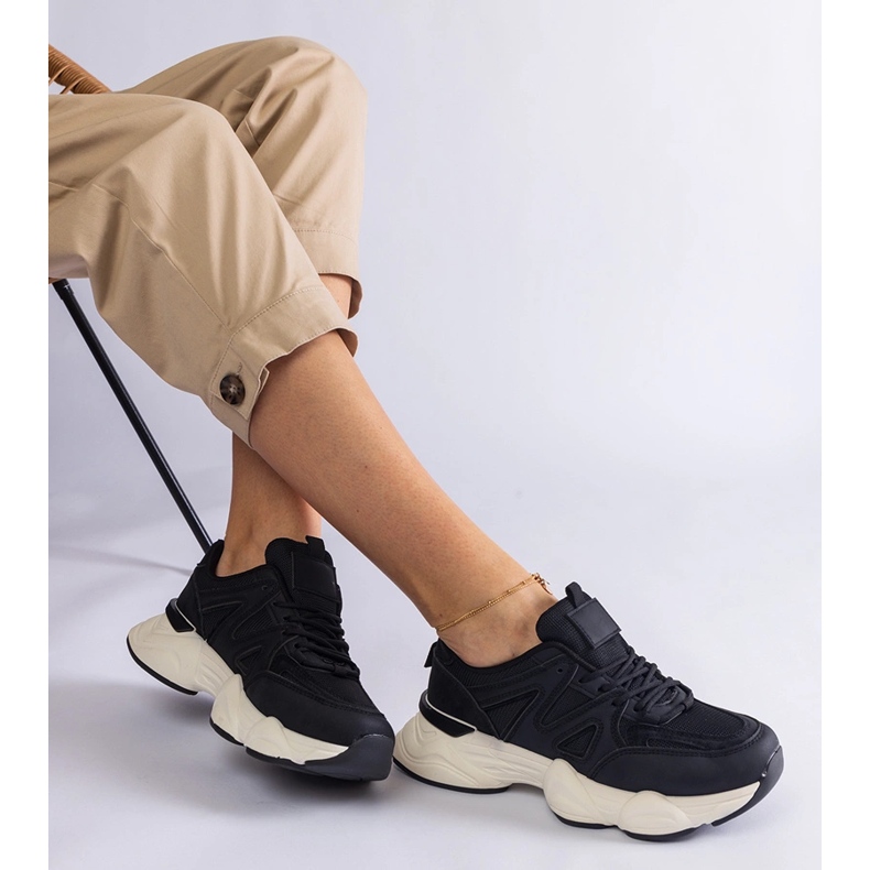 Adidași sport de damă de culoare neagră negru 1