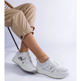 Tenisi albi cu talpa groasa 1