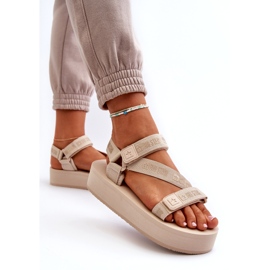 Sandale pentru femei pe platformă Big Star NN274A528 BEIGE bej 3
