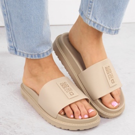 Flip-flops de damă bej cu platformă Big Star LL274A210 7