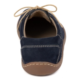 Olivier Pantofi de piele minimalist desculți pentru femei 1082 Navy Nubuk albastru 4