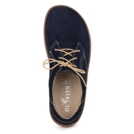 Olivier Pantofi de piele minimalist desculți pentru femei 1082 Navy Nubuk albastru 7