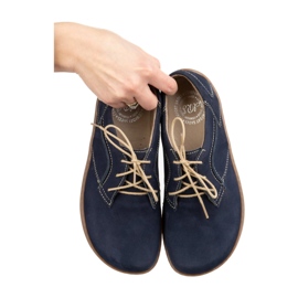 Olivier Pantofi de piele minimalist desculți pentru femei 1082 Navy Nubuk albastru 1