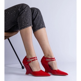 Pompe roșii patentate cu catarame roșu 2