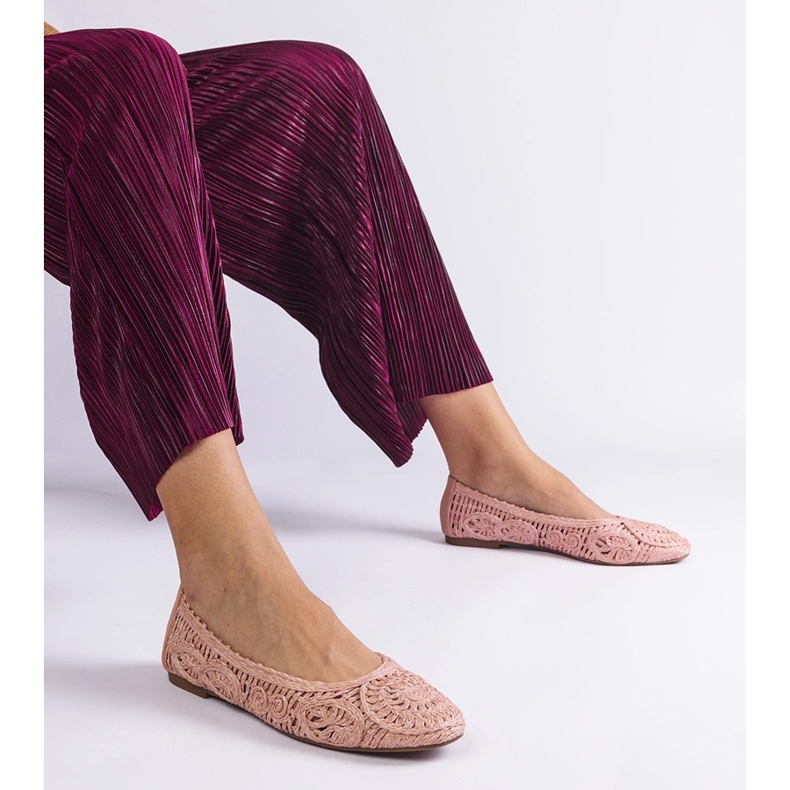 Balerini roz împletite 1 Balerini roz împletite 1