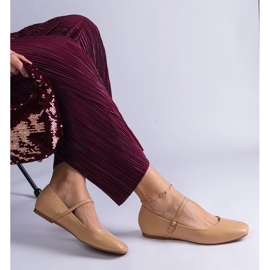 Balerini bej cu catarame din piele ecologica 2 Balerini bej cu catarame din piele ecologica 2