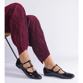 Balerini lacuiti negri cu catarama negru 2 Balerini lacuiti negri cu catarama negru 2