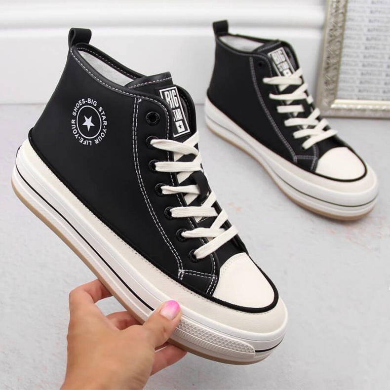 Adidași Big Star OO274062 pe platforma neagră negru 1