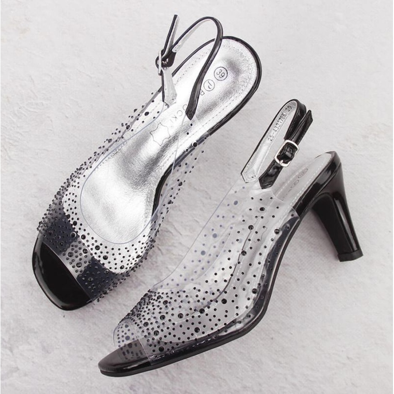 Potocki W WS43317 WOL284A sandale cu toc înalt negru 2