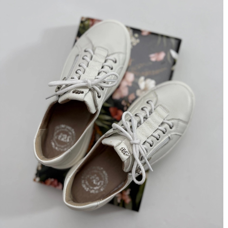 Olivier Pantofi de dama din piele, adidasi albi Style 1238 1