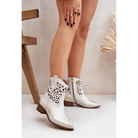 Zazoo 3404 Cizme deschise cu piele joasă din piele cu fundație joasă de aur 2