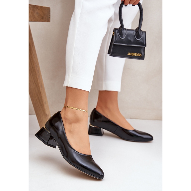 Lewski Shoes Pompe din piele Lewski 3118 cu negru lucios 2