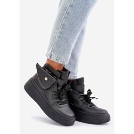 Adidași înalte cu un plic pe platforma neagră negru 1