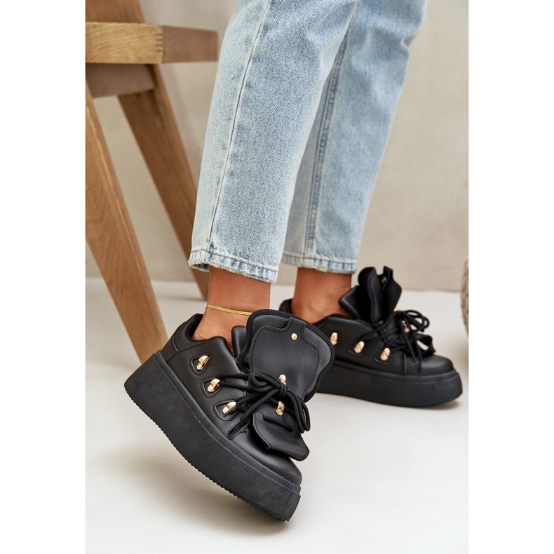 Pantofi de damă cu platformă negru 2